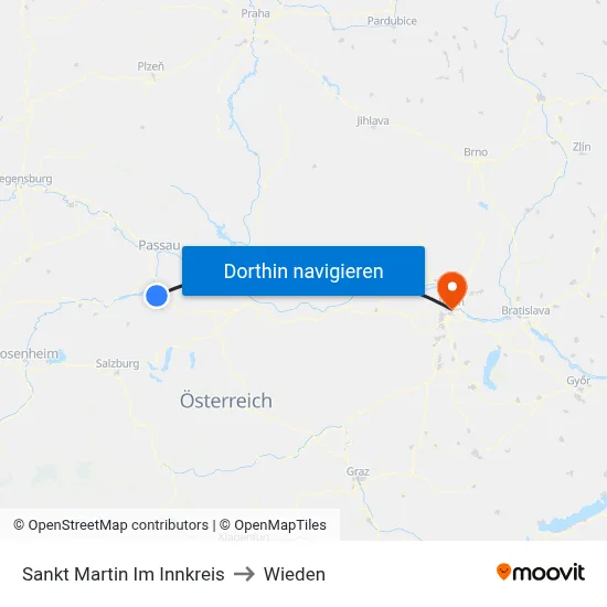 Sankt Martin Im Innkreis to Wieden map