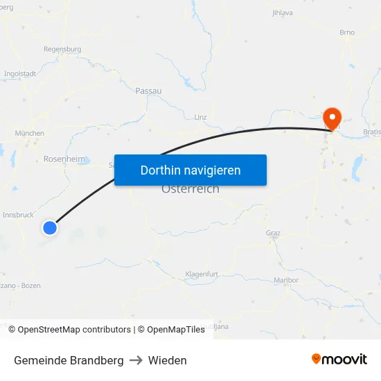 Gemeinde Brandberg to Wieden map