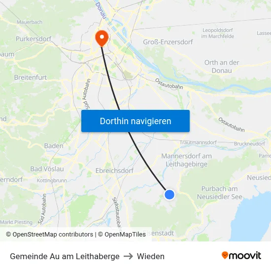 Gemeinde Au am Leithaberge to Wieden map