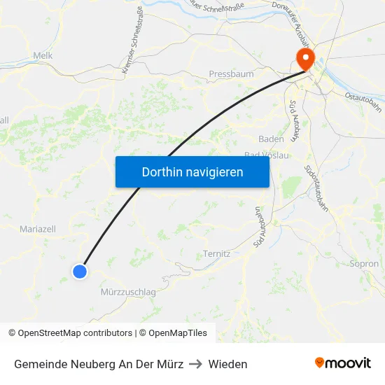 Gemeinde Neuberg An Der Mürz to Wieden map