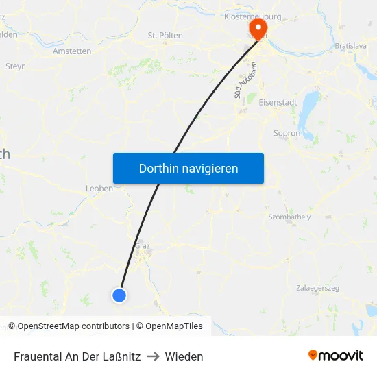 Frauental An Der Laßnitz to Wieden map