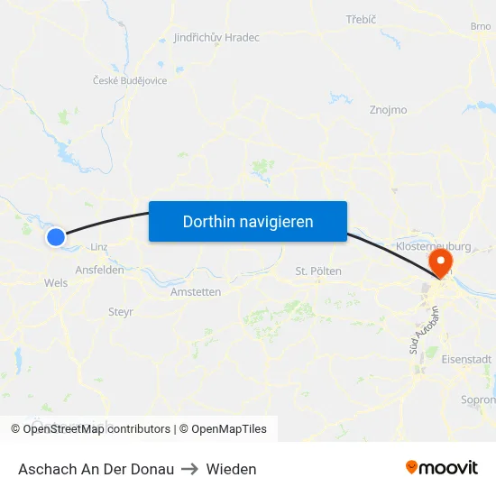 Aschach An Der Donau to Wieden map