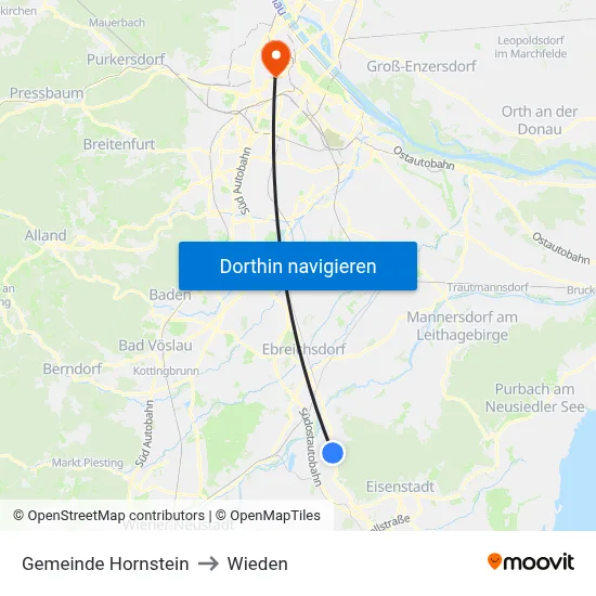 Gemeinde Hornstein to Wieden map