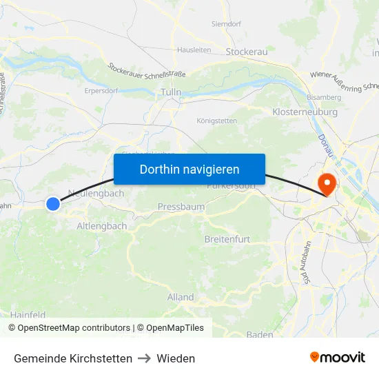 Gemeinde Kirchstetten to Wieden map