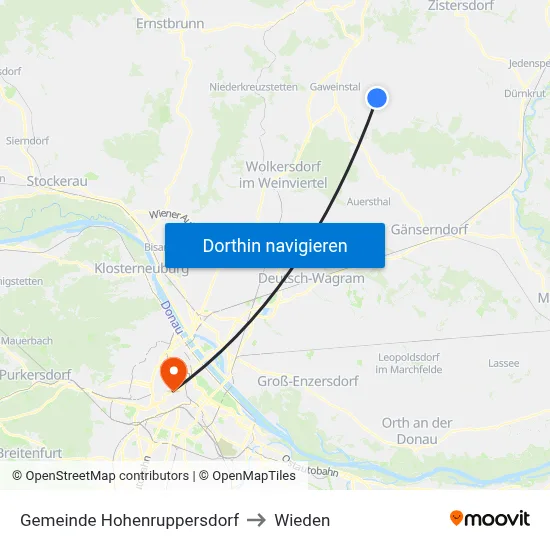 Gemeinde Hohenruppersdorf to Wieden map