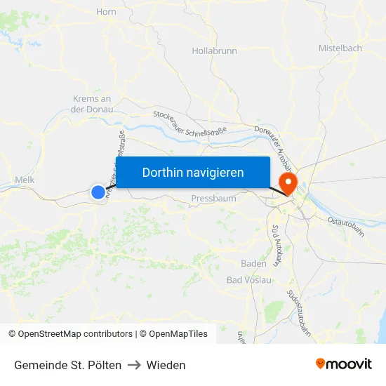 Gemeinde St. Pölten to Wieden map