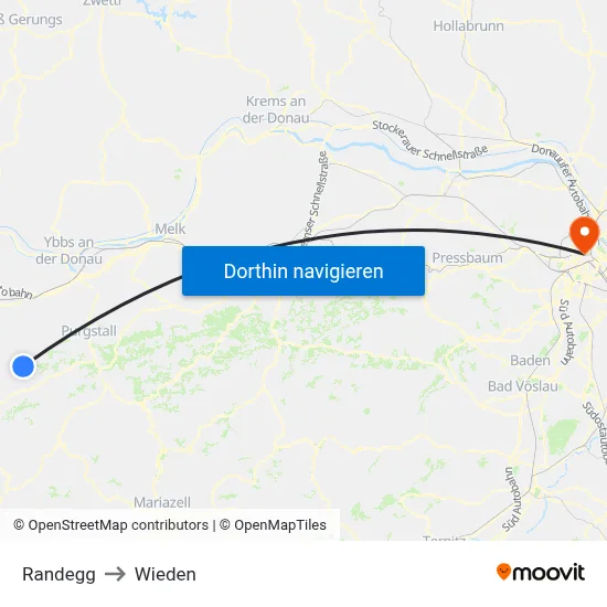 Randegg to Wieden map