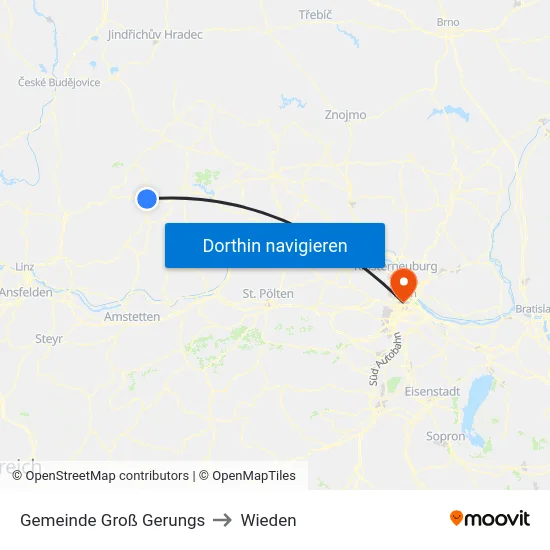 Gemeinde Groß Gerungs to Wieden map