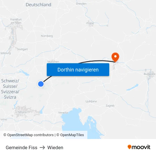 Gemeinde Fiss to Wieden map