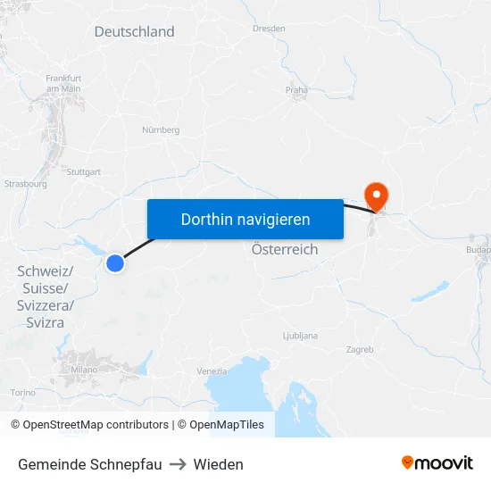 Gemeinde Schnepfau to Wieden map