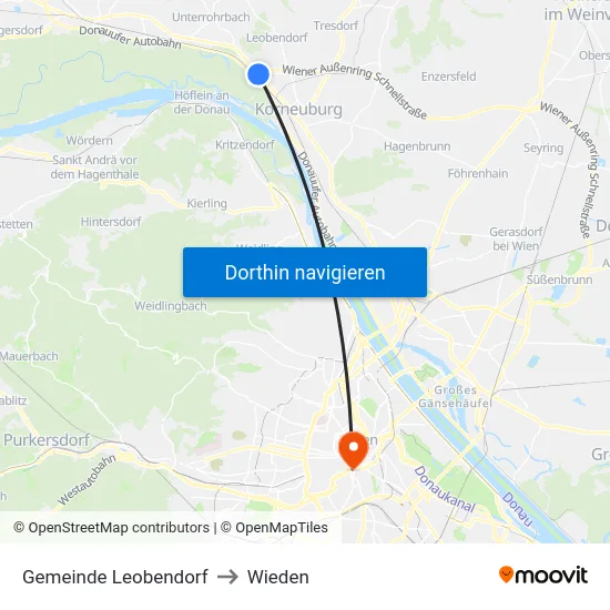 Gemeinde Leobendorf to Wieden map