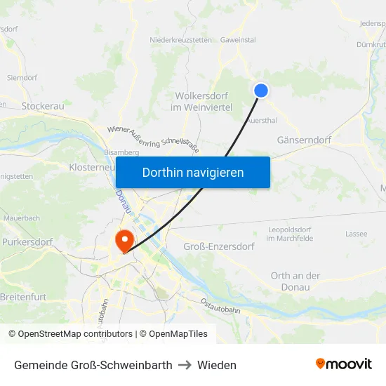 Gemeinde Groß-Schweinbarth to Wieden map