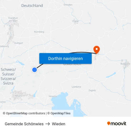 Gemeinde Schönwies to Wieden map