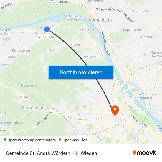 Gemeinde St. Andrä-Wördern to Wieden map