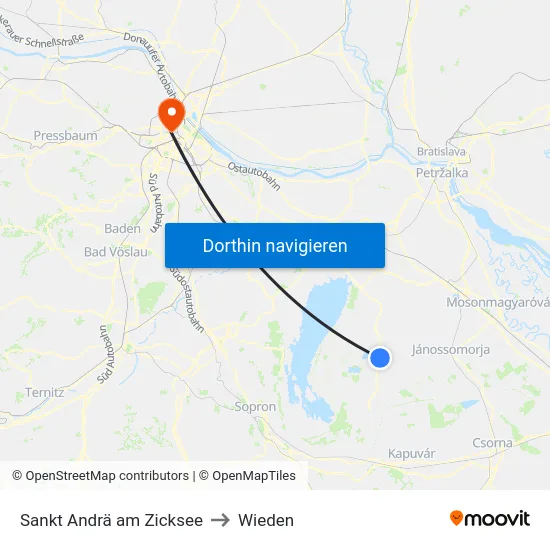 Sankt Andrä am Zicksee to Wieden map