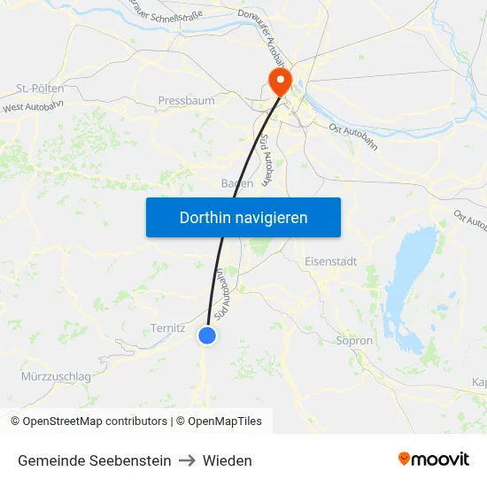 Gemeinde Seebenstein to Wieden map