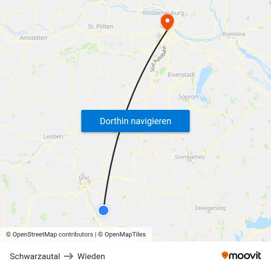 Schwarzautal to Wieden map