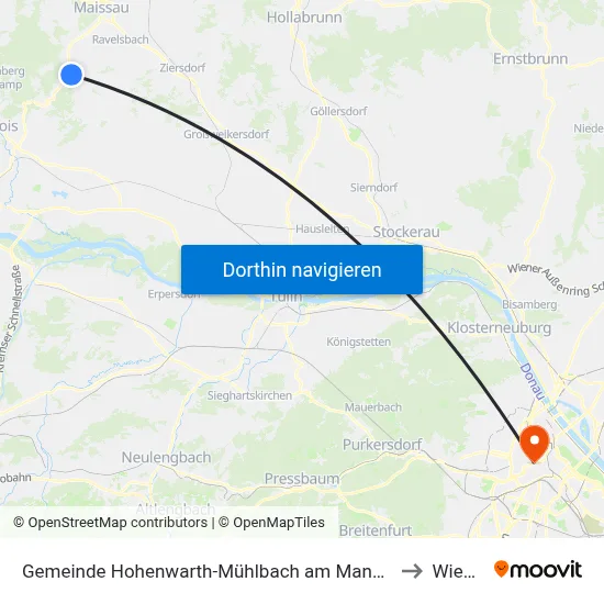 Gemeinde Hohenwarth-Mühlbach am Manhartsberg to Wieden map