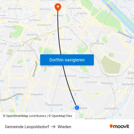 Gemeinde Leopoldsdorf to Wieden map