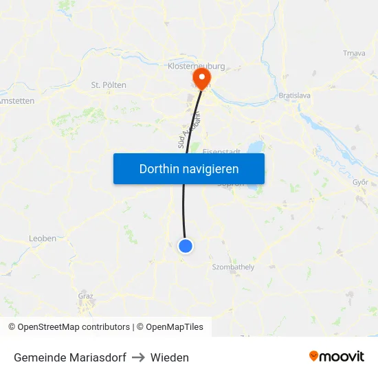 Gemeinde Mariasdorf to Wieden map