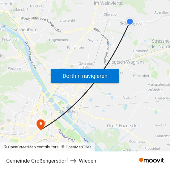 Gemeinde Großengersdorf to Wieden map