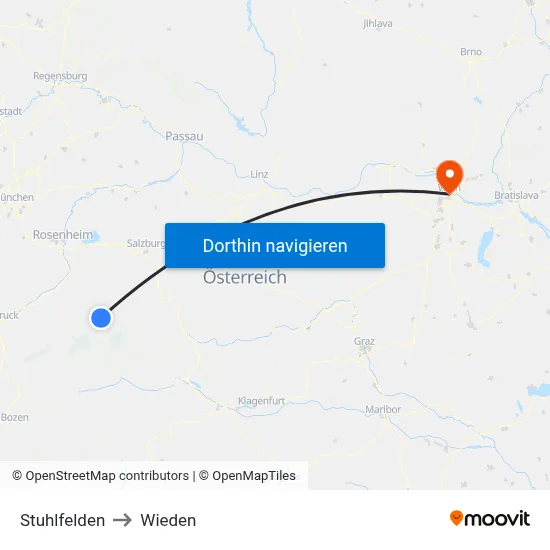 Stuhlfelden to Wieden map