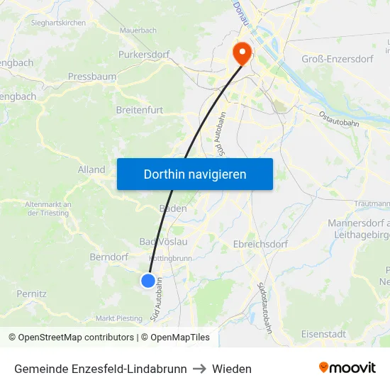 Gemeinde Enzesfeld-Lindabrunn to Wieden map