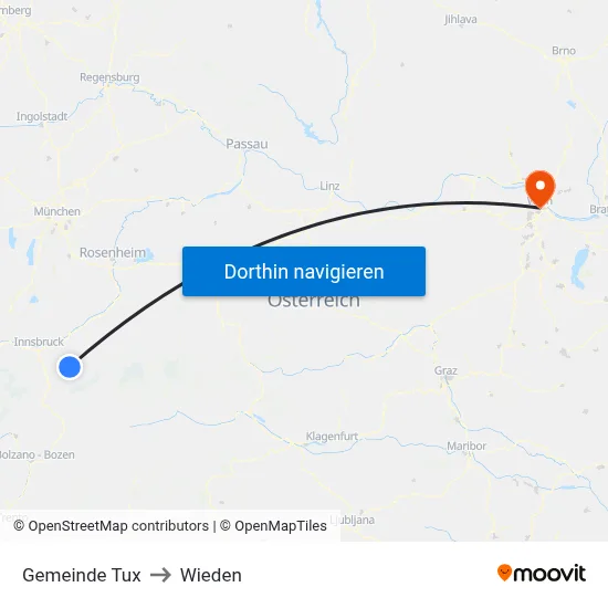 Gemeinde Tux to Wieden map