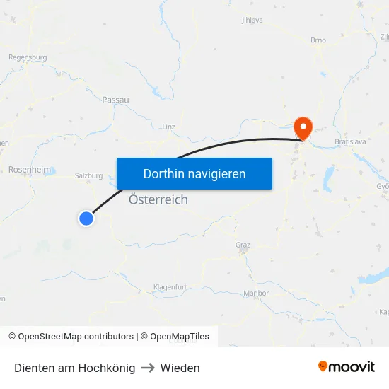 Dienten am Hochkönig to Wieden map