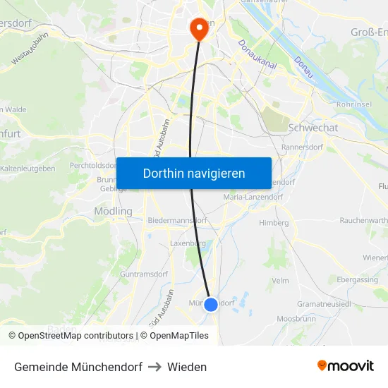 Gemeinde Münchendorf to Wieden map
