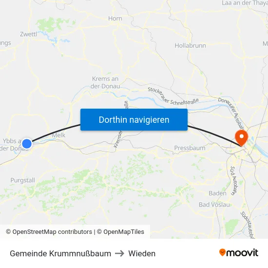 Gemeinde Krummnußbaum to Wieden map