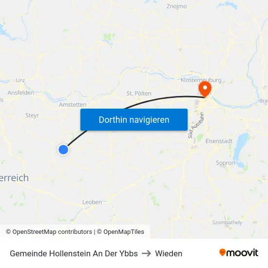 Gemeinde Hollenstein An Der Ybbs to Wieden map