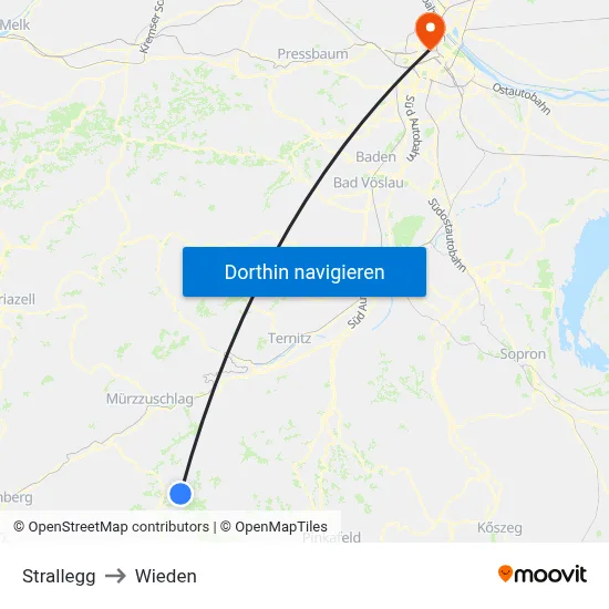 Strallegg to Wieden map