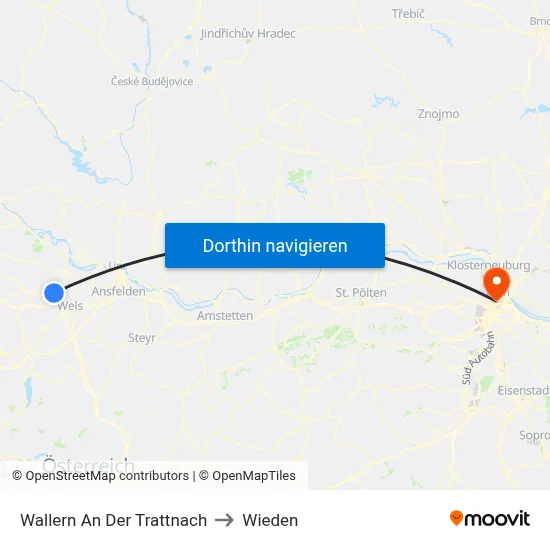 Wallern An Der Trattnach to Wieden map