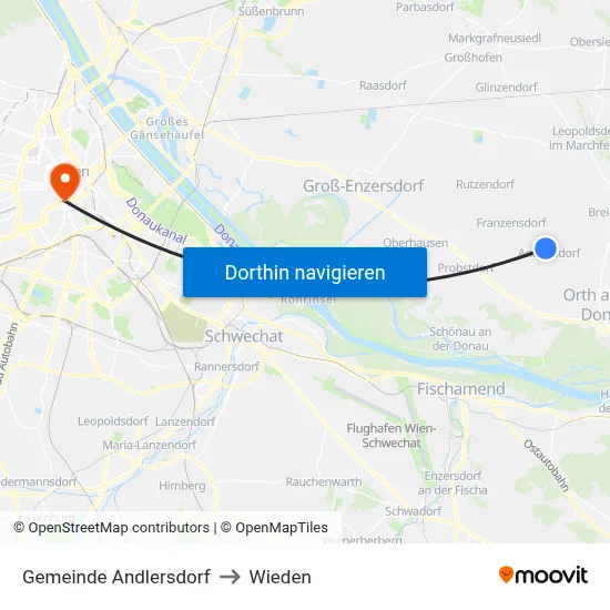 Gemeinde Andlersdorf to Wieden map