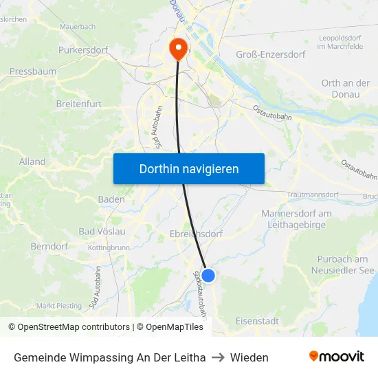 Gemeinde Wimpassing An Der Leitha to Wieden map