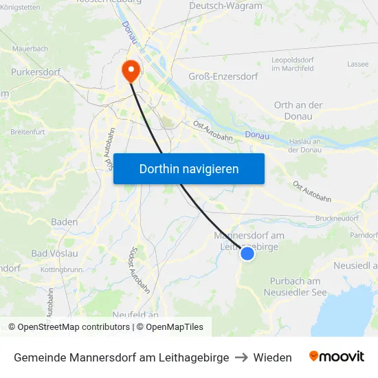 Gemeinde Mannersdorf am Leithagebirge to Wieden map