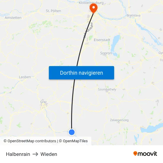 Halbenrain to Wieden map