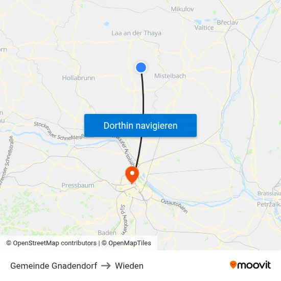 Gemeinde Gnadendorf to Wieden map