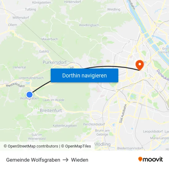 Gemeinde Wolfsgraben to Wieden map