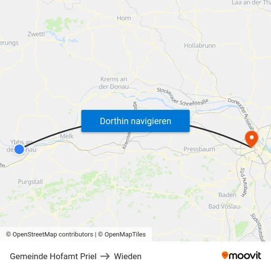 Gemeinde Hofamt Priel to Wieden map