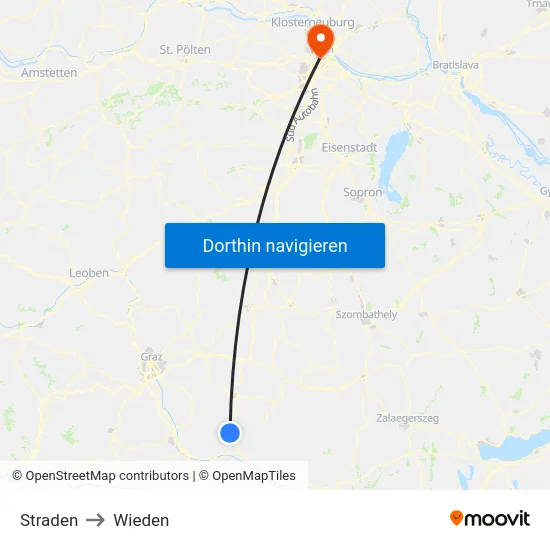 Straden to Wieden map