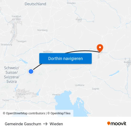 Gemeinde Gaschurn to Wieden map