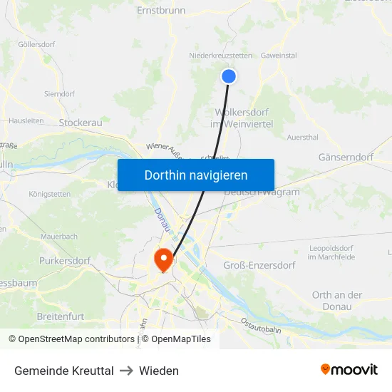 Gemeinde Kreuttal to Wieden map