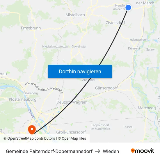 Gemeinde Palterndorf-Dobermannsdorf to Wieden map