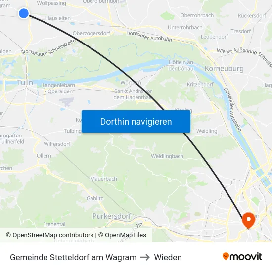 Gemeinde Stetteldorf am Wagram to Wieden map