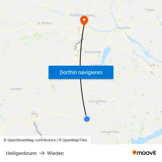 Heiligenbrunn to Wieden map