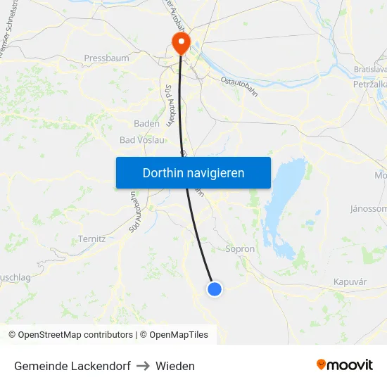 Gemeinde Lackendorf to Wieden map