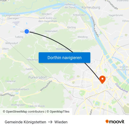 Gemeinde Königstetten to Wieden map