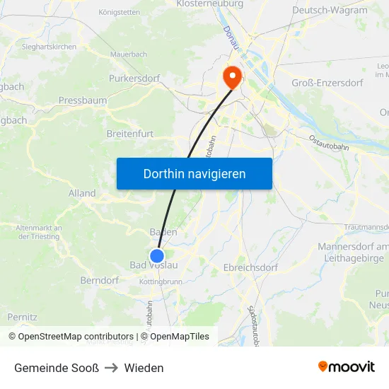 Gemeinde Sooß to Wieden map